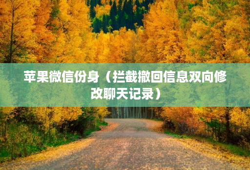 苹果微信份身（拦截撤回信息双向修改聊天记录）