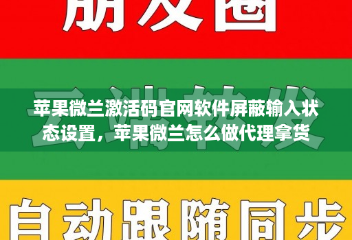 苹果微兰激活码官网软件屏蔽输入状态设置，苹果微兰怎么做代理拿货