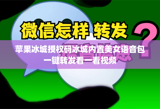 苹果冰城授权码冰城内置美女语音包一键转发看一看视频