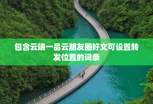 包含云端一品云朋友圈好文可设置转发位置的词条