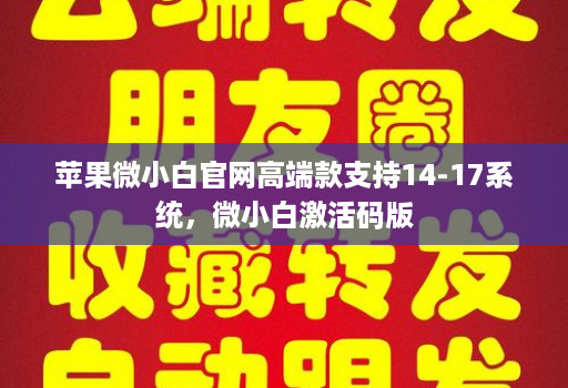 苹果微小白官网高端款支持14-17系统，微小白激活码版