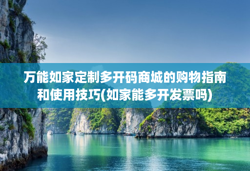 万能如家定制多开码商城的购物指南和使用技巧(如家能多开发票吗)