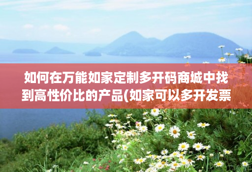 如何在万能如家定制多开码商城中找到高性价比的产品(如家可以多开发票么)