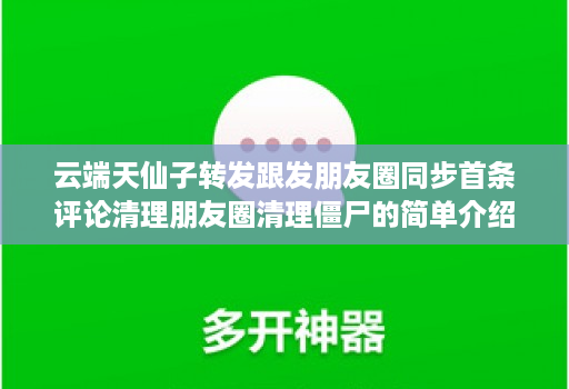 云端天仙子转发跟发朋友圈同步首条评论清理朋友圈清理僵尸的简单介绍