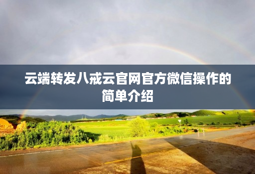 <strong>云端转发</strong>八戒云官网官方微信操作的简单介绍