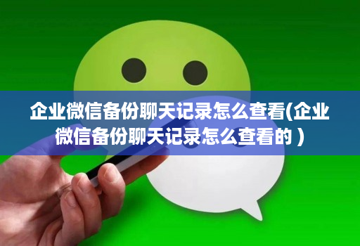 企业微信备份聊天记录怎么查看(企业微信备份聊天记录怎么查看的 )