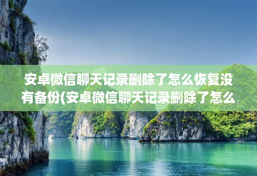 安卓微信聊天记录删除了怎么恢复没有备份(安卓微信聊天记录删除了怎么恢复没有备份 )