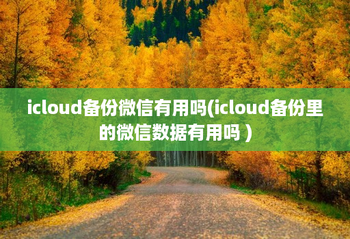 icloud备份微信有用吗(icloud备份里的微信数据有用吗 )