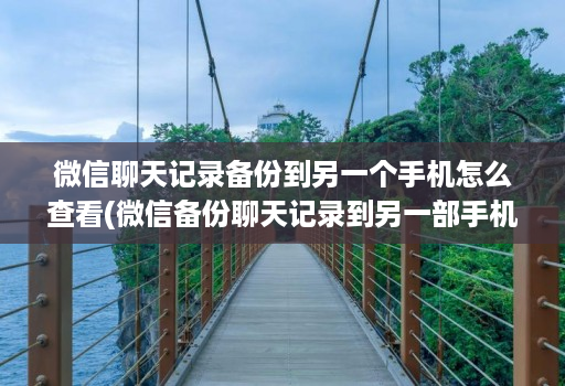 微信聊天记录备份到另一个手机怎么查看(微信备份聊天记录到另一部手机 )