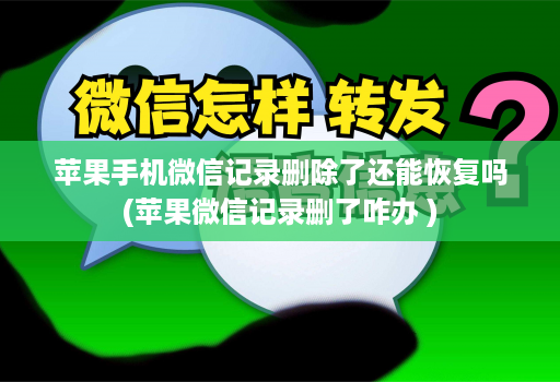 苹果手机微信记录删除了还能恢复吗(苹果微信记录删了咋办 )