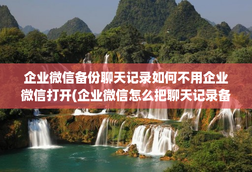 企业微信备份聊天记录如何不用企业微信打开(企业微信怎么把聊天记录备份 )