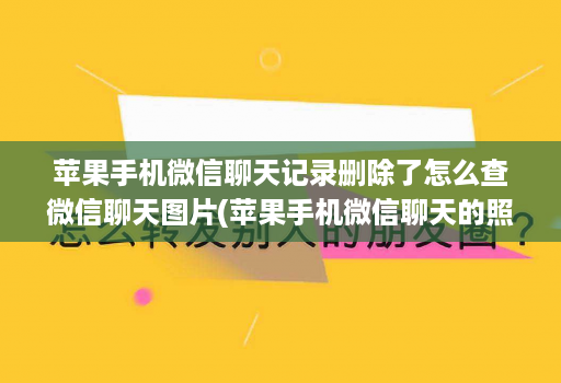 苹果手机微信聊天记录删除了怎么查微信聊天图片(苹果手机微信聊天的照片删除了在哪里可以找到 )