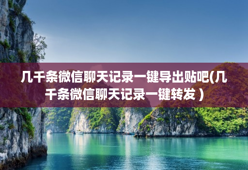 几千条微信聊天记录一键导出贴吧(几千条微信聊天记录一键转发 )