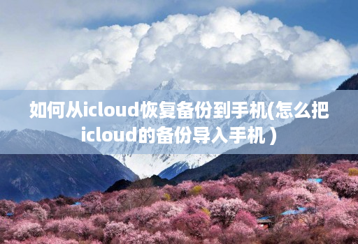 如何从icloud恢复备份到手机(怎么把icloud的备份导入手机 )