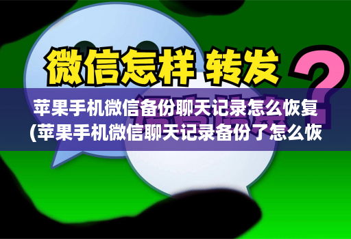 苹果手机微信备份聊天记录怎么恢复(苹果手机微信聊天记录备份了怎么恢复 )