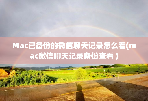 Mac已备份的微信聊天记录怎么看(mac微信聊天记录备份查看 )