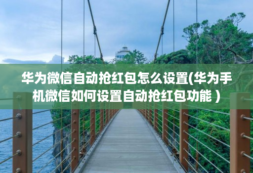 华为微信自动抢荭包怎么设置(华为手机微信如何设置自动抢荭包功能 )