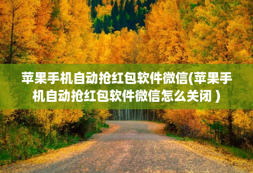 苹果手机自动抢荭包软件微信(苹果手机自动抢荭包软件微信怎么关闭 )