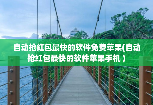 自动抢红包最快的软件免费苹果(自动抢红包最快的软件苹果手机 )