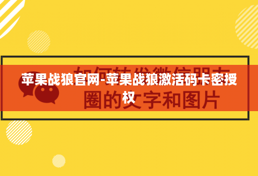 苹果战狼官网-苹果战狼激活码卡密授权