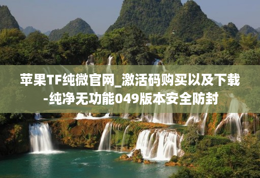 苹果TF纯微官网_激活码购买以及下载-纯净无功能049版本安全防封