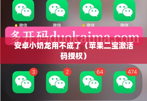 安卓小奶龙用不成了（苹果二宝激活码授权）