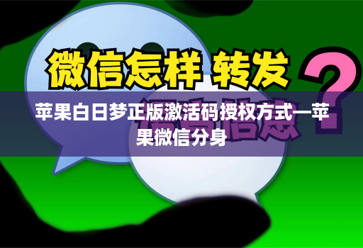 苹果白日梦正版激活码授权方式—苹果微信分身