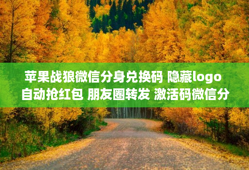 苹果战狼微信分身兑换码 隐藏logo 自动抢荭包 朋友圈转发 激活码维信份身哆开