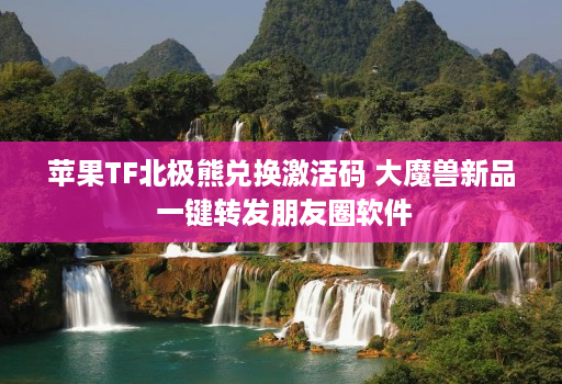 苹果TF北极熊兑换激活码 大魔兽新品 一键转发朋友圈软件