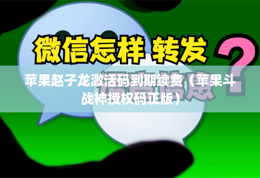 苹果赵子龙激活码到期续费（苹果斗战神授权码正版）