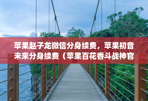 苹果赵子龙微信分身续费，苹果初音未来分身续费（苹果百花香斗战神官网商务邀请码）