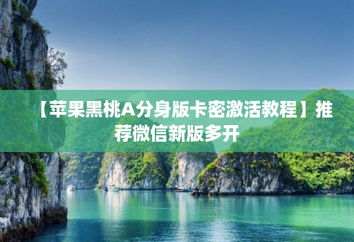 【苹果黑桃A分身版卡密激活教程】推荐微信新版多开