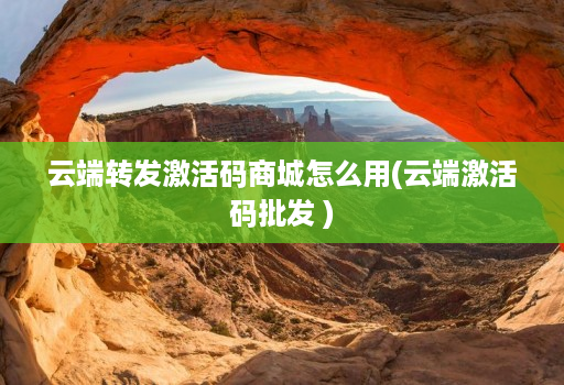 云端转发激活码商城怎么用(云端激活码批发 )