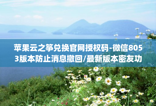 苹果云之筝兑换官网授权码-微信8053版本防止消息撤回/最新版本密友功能/独家定位秒抢秒红包